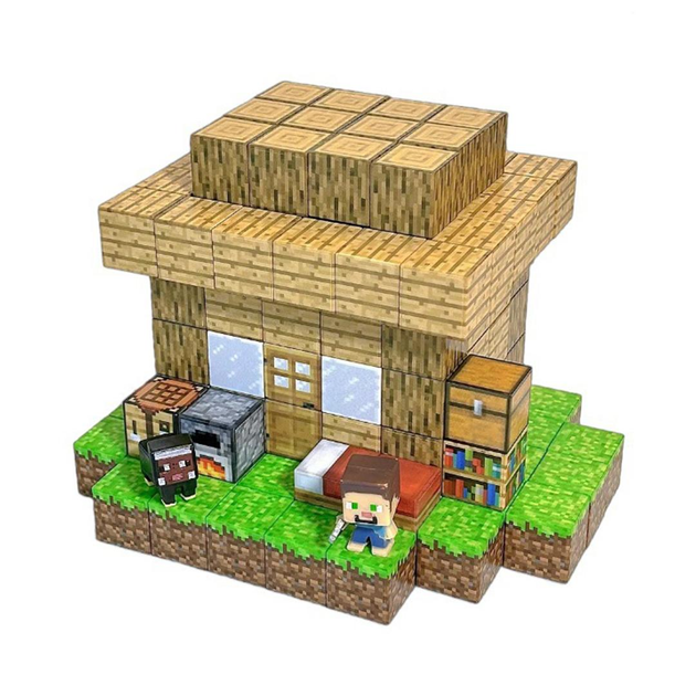 Конструктор магнитный Minecraft "Деревянный дом" 122 элемента (25823840)