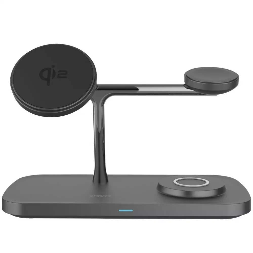 Зарядное устройство безпроводное Proove Magnetic Field Pro 3в1 Qi2 для Android/Samsung/Apple/iPhone