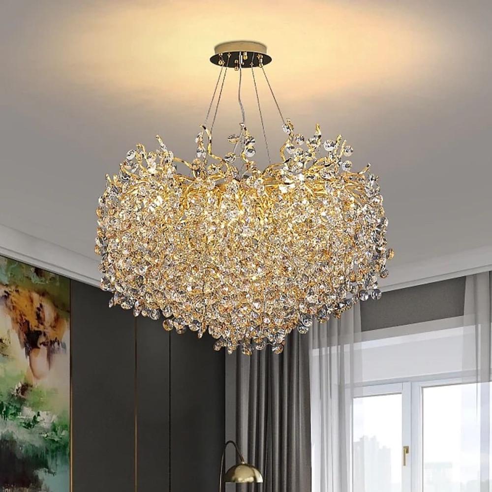 Люстра подвесная Bouquet с хрустальными камешками Ø 60 см Золотой (MD6003-600 GD)