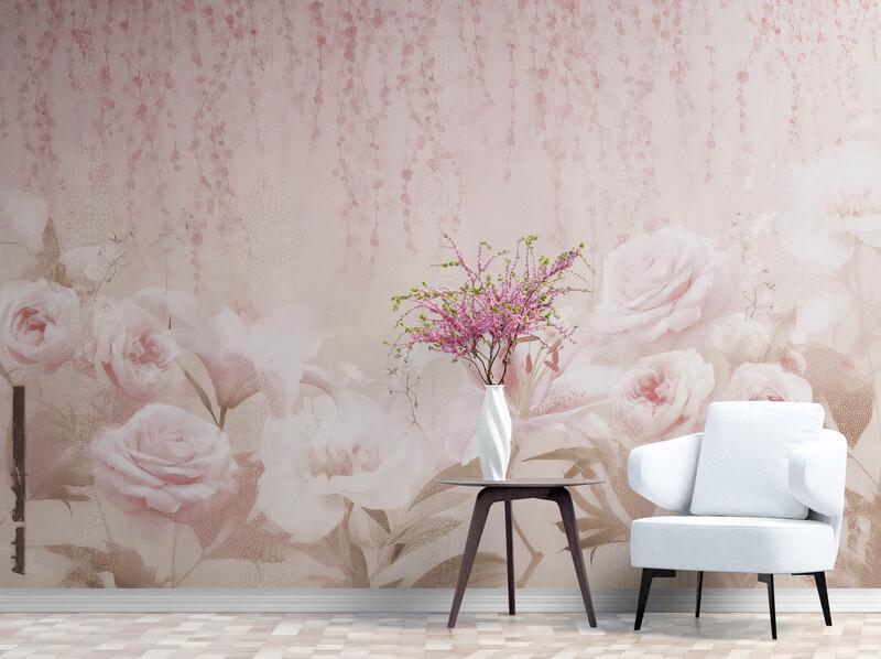 Фотообои флизелиновые Розовые розочки (S2078)