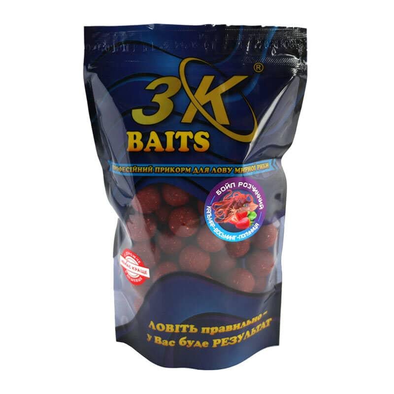 Бойл растворимый 3KBaits Кальмар-осьминог-клубника 20 мм 400 г (3KB1268)