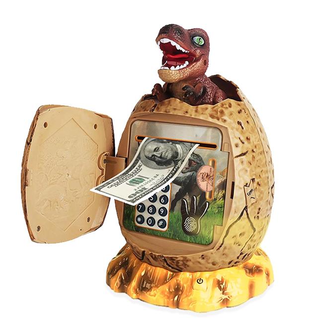 Скарбничка сейф дитячий з нічником DINOSAUR Яйце динозавра із кодовим замком та відбитком пальця - фото 11