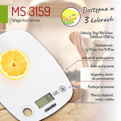 Ваги кухонні Mesko MS 3159 White (id_958) - фото 3