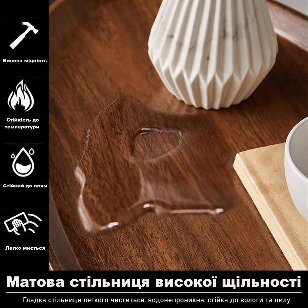 Столик кофейный прикроватный DUJEFF C-образный Коричневый (14204401) - фото 5 Столик кофейный прикроватный DUJEFF C-образный Коричневый (14204401) - фото 5