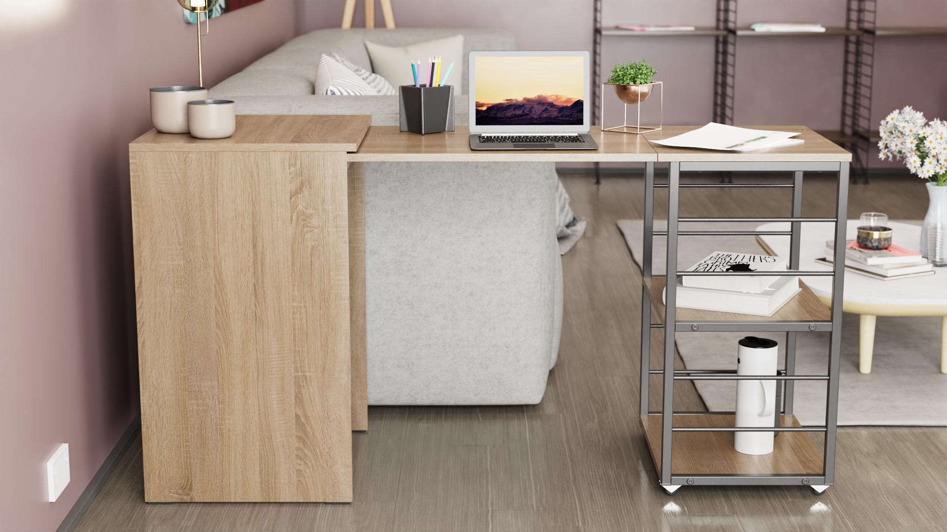 Стол-тумба трансформер Ferrum-decor Смарт 2/1 металл/ДСП 16 мм 750x1450x500 мм Черный/Сосная Кембра (FRD-105097) - фото 4 Стол-тумба трансформер Ferrum-decor Смарт 2/1 металл/ДСП 16 мм 750x1450x500 мм Черный/Сосная Кембра (FRD-105097) - фото 4