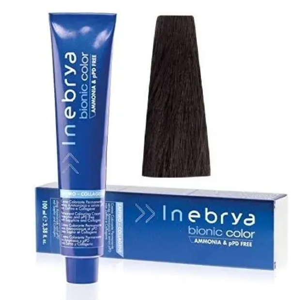 Крем-краска для волос INEBRYA Bionic Сolor стойкая без аммиака 100 мл 3/0 Темный каштан Крем-краска для волос INEBRYA Bionic Сolor стойкая без аммиака 100 мл 3/0 Темный каштан