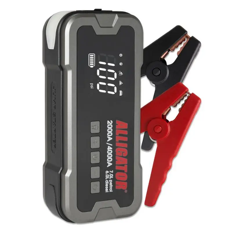 Пусковий пристрій для авто Alligator 12В 2000-4000A з Power Bank 24000 mAh та компресором 10 Атм (JS850)