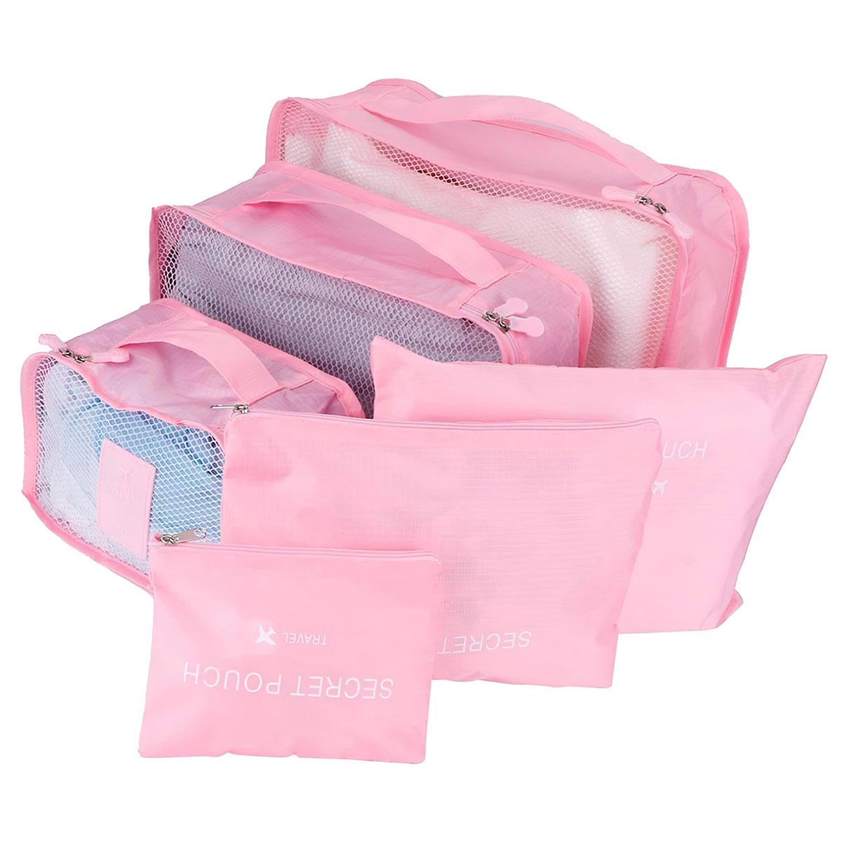 Органайзеры дорожные Secret Pouch Travel 6 шт. Розовый (1009747-Pink)