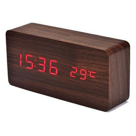 Часы дерево VST 862 подсветка Wooden Red (672343067)