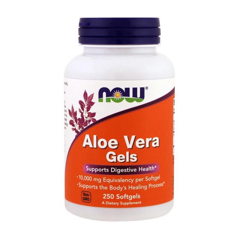 Алоэ вера NOW Aloe Vera Gels эквивалент 10000 мг 250 мягких капс.