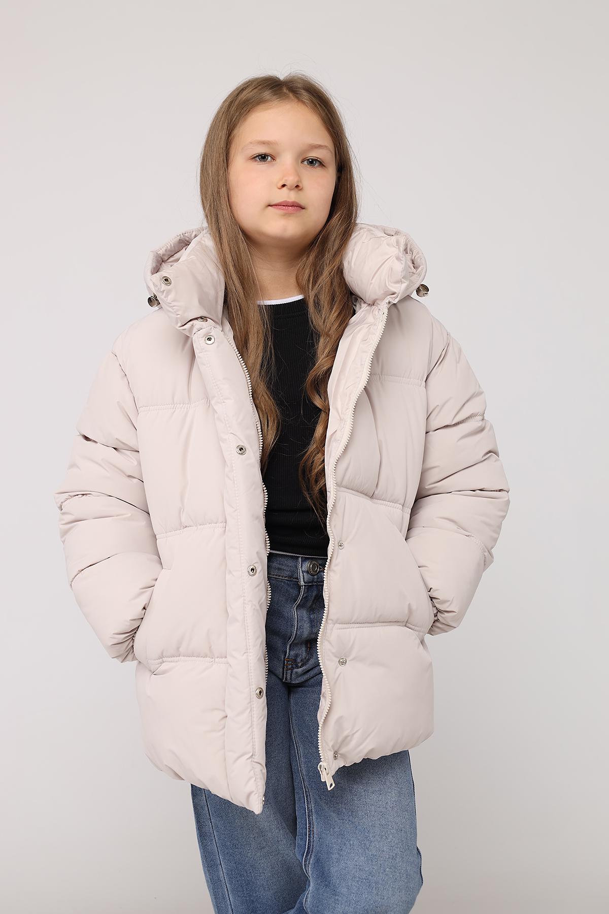 Куртка детская зимняя ЦБ-00282360 для девочки 152 см Молочный (29084296)