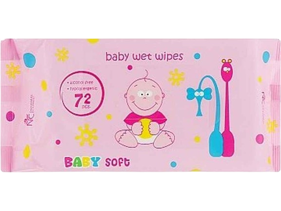 Вологі серветки Normal Clinic дитячі Baby Soft 72 шт. (676162)