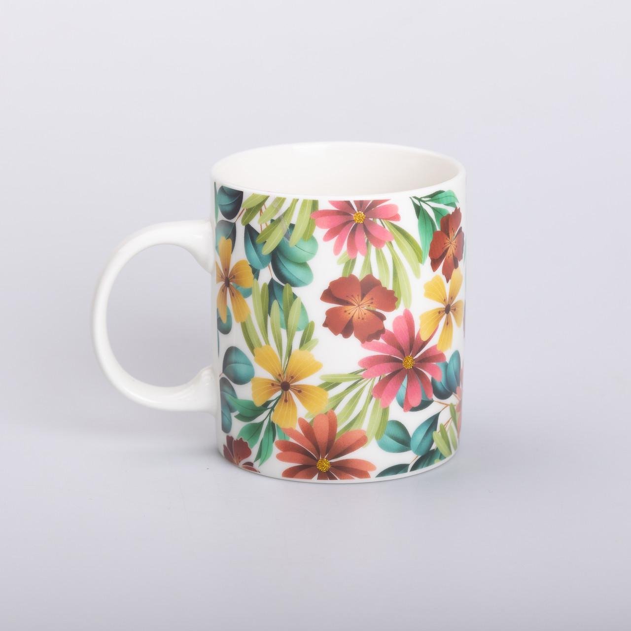 Кружка керамическая для чая и кофе с рисунком 400 мл (5734)