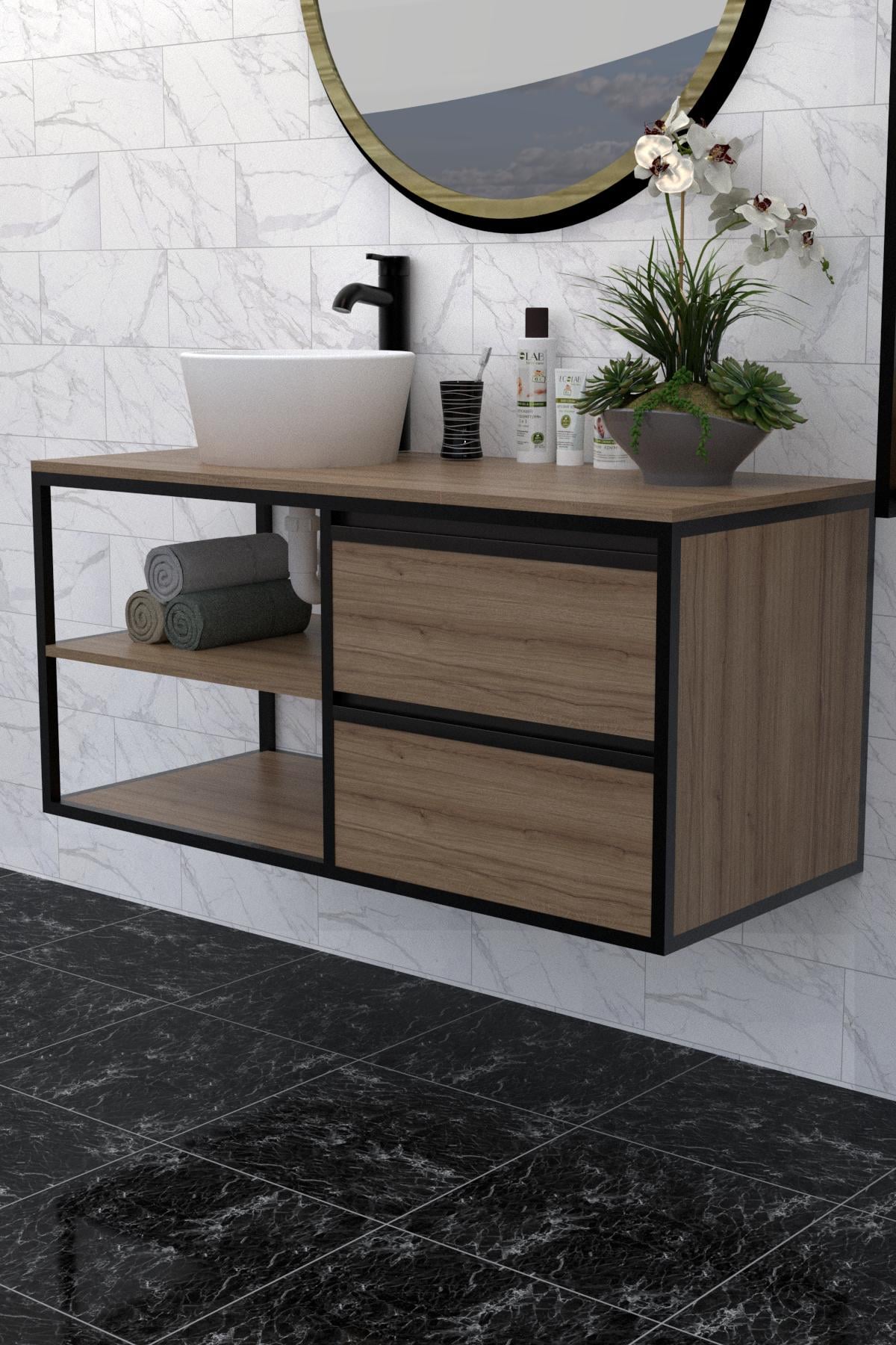 Тумба подвесная под накладной умывальник EcoLoft Аверо DSP-1290-4 в стиле лофт Монтеверде (30775626)