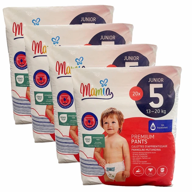 Підгузки-трусики дитячі Mamia Premium Junior 5 13-20 кг 80 шт. (97719839)