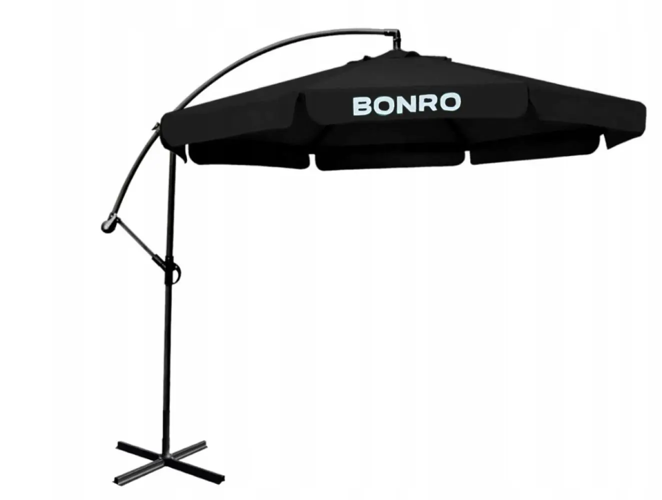 Садовый зонт Bonro B-7218 металлический с регулировкой угла наклона 3 м Черный (132-76-90000004)