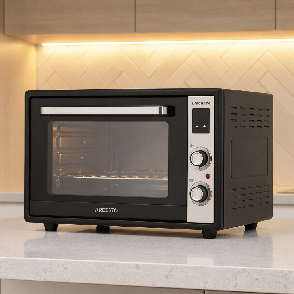 Электропечь настольная ARDESTO Elegance с цифровым дисплеем 50-250 °C 2040 Вт 60 л Черный (MEO-F60BRCEL)