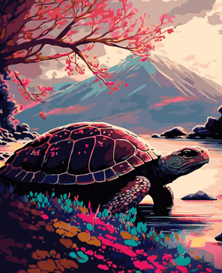 Картина по номерам Strateg Черепаха у горы 40x50 см (GS914)