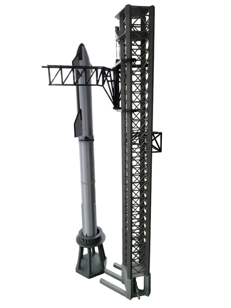 Макет стартовой башни и платформы SpaceX 1:144 Starship Launch Tower&Pad 120 см 3D-печать