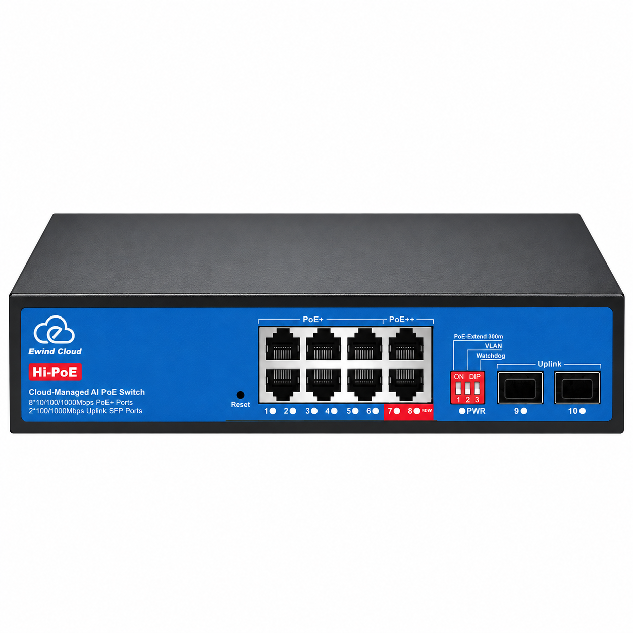 Коммутатор управляемый настольный Ewind EW-ES3010FGSH-AP AI 10 портов 120 Вт PoE (38125009)