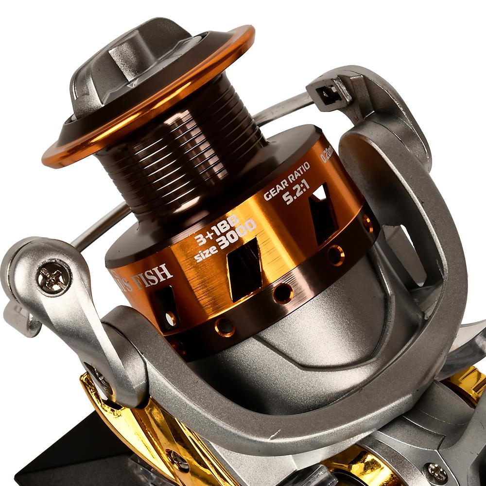 Котушка риболовна Sams Fish 3000 3+1bb алюмінієва шпуля Grey (SF24143-3) - фото 3