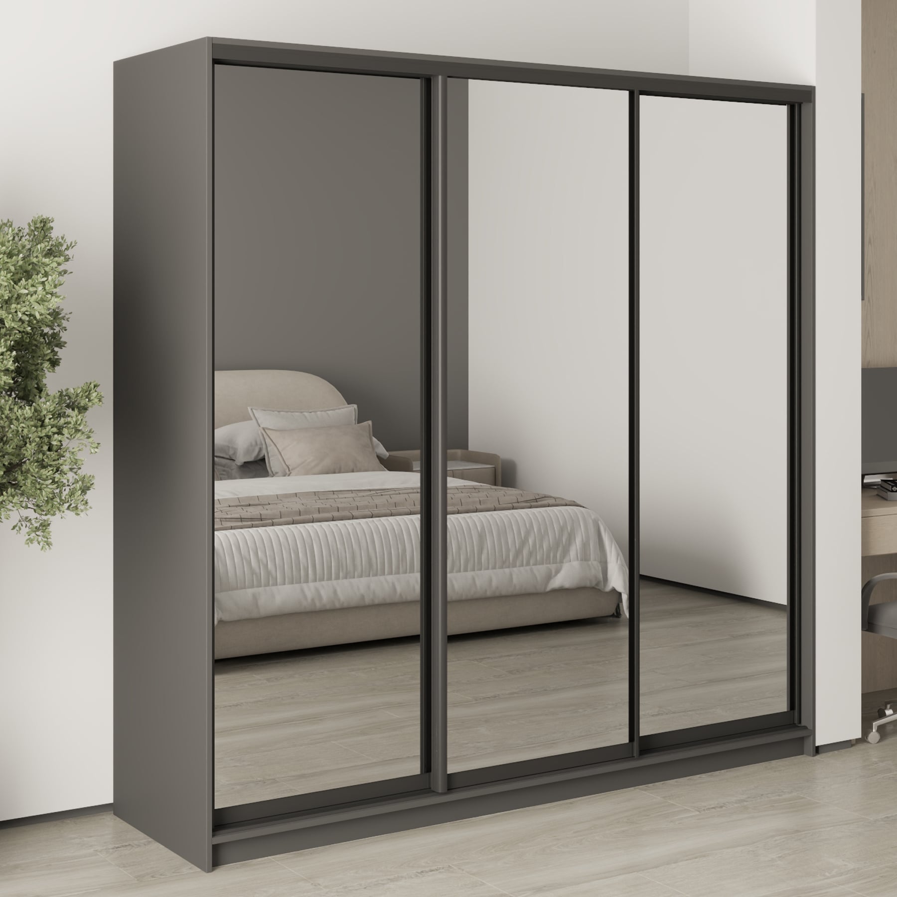 Шкаф-купе трехдверный Mebel Star Стандарт BG MBS-8457 210х60х210 см Антрацит (1007868) Шкаф-купе трехдверный Mebel Star Стандарт BG MBS-8457 210х60х210 см Антрацит (1007868)