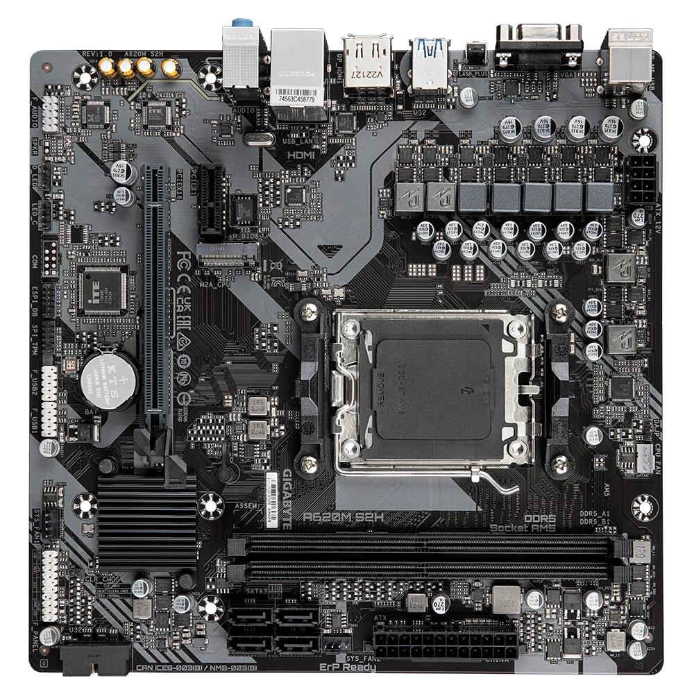Материнська плата Gigabyte A620M S2H AMD A620 AM5 Micro-ATX HDMI/DP підтримка Ryzen 7000 (578105)