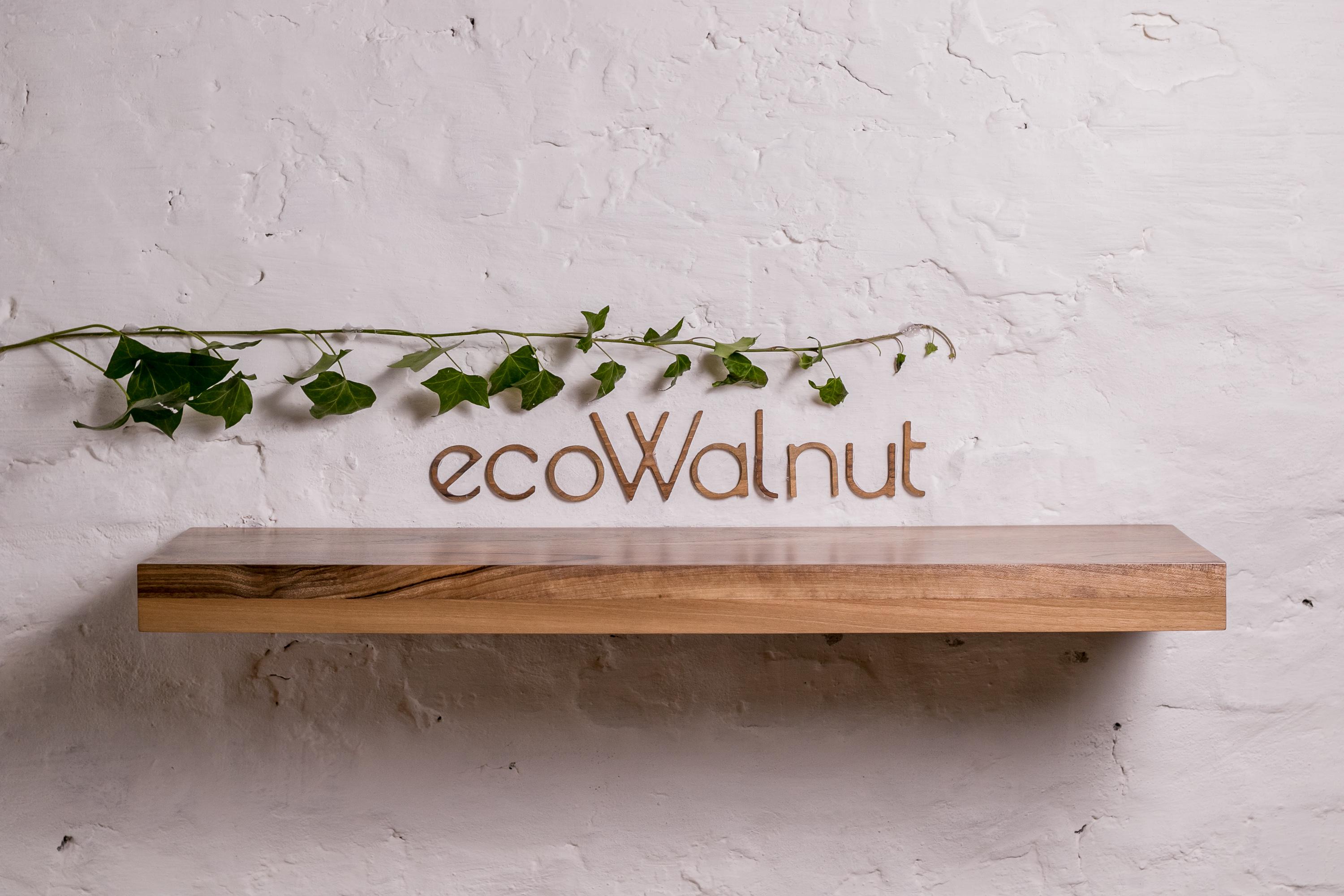 Полиця настінна дерев'яна EcoWalnut прихованого монтажу з прямокутним краєм L (Горіх EF-7.3) - фото 5