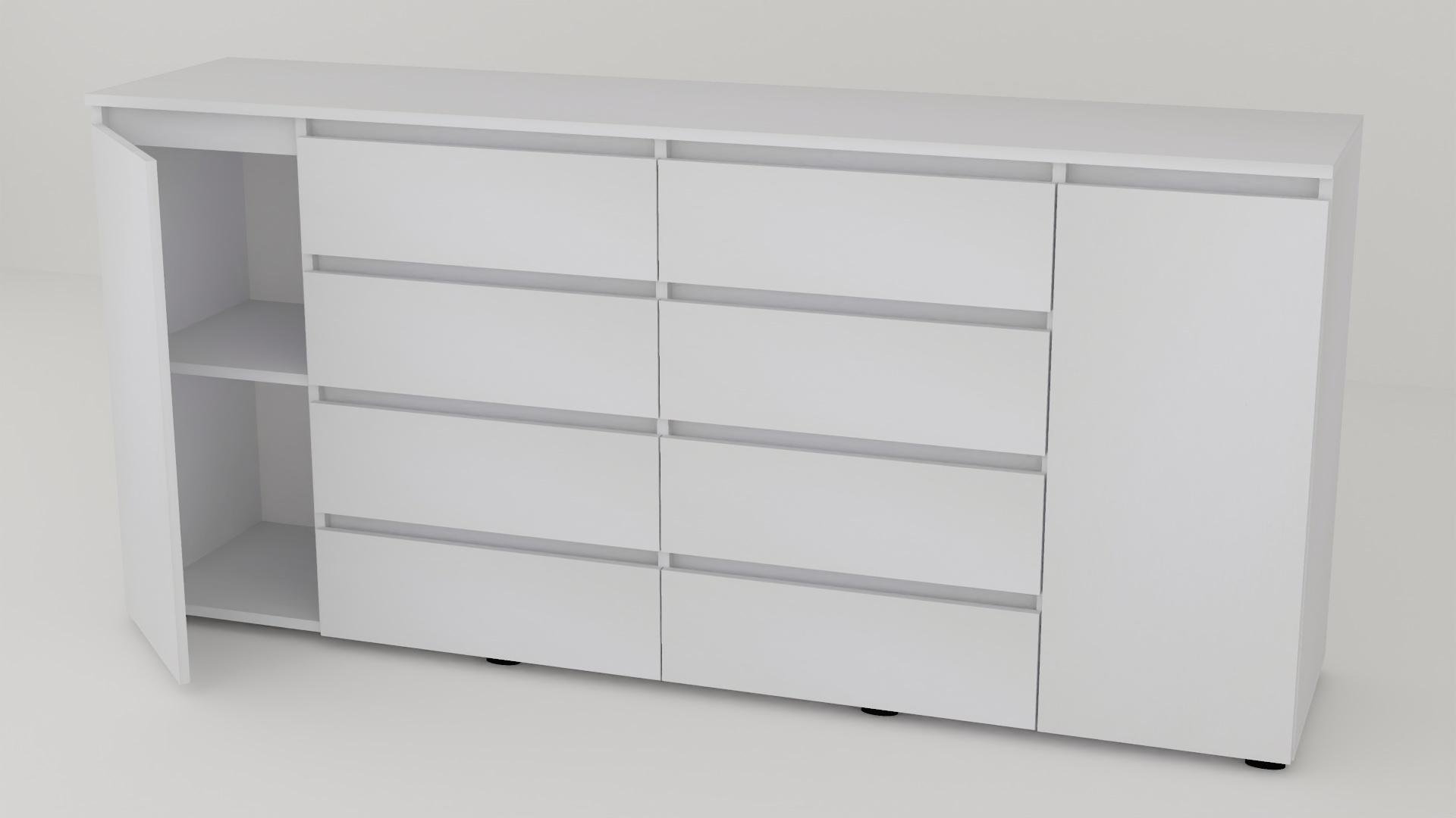 Комод Алекса СН-1441/55 190х55х90 см Белый