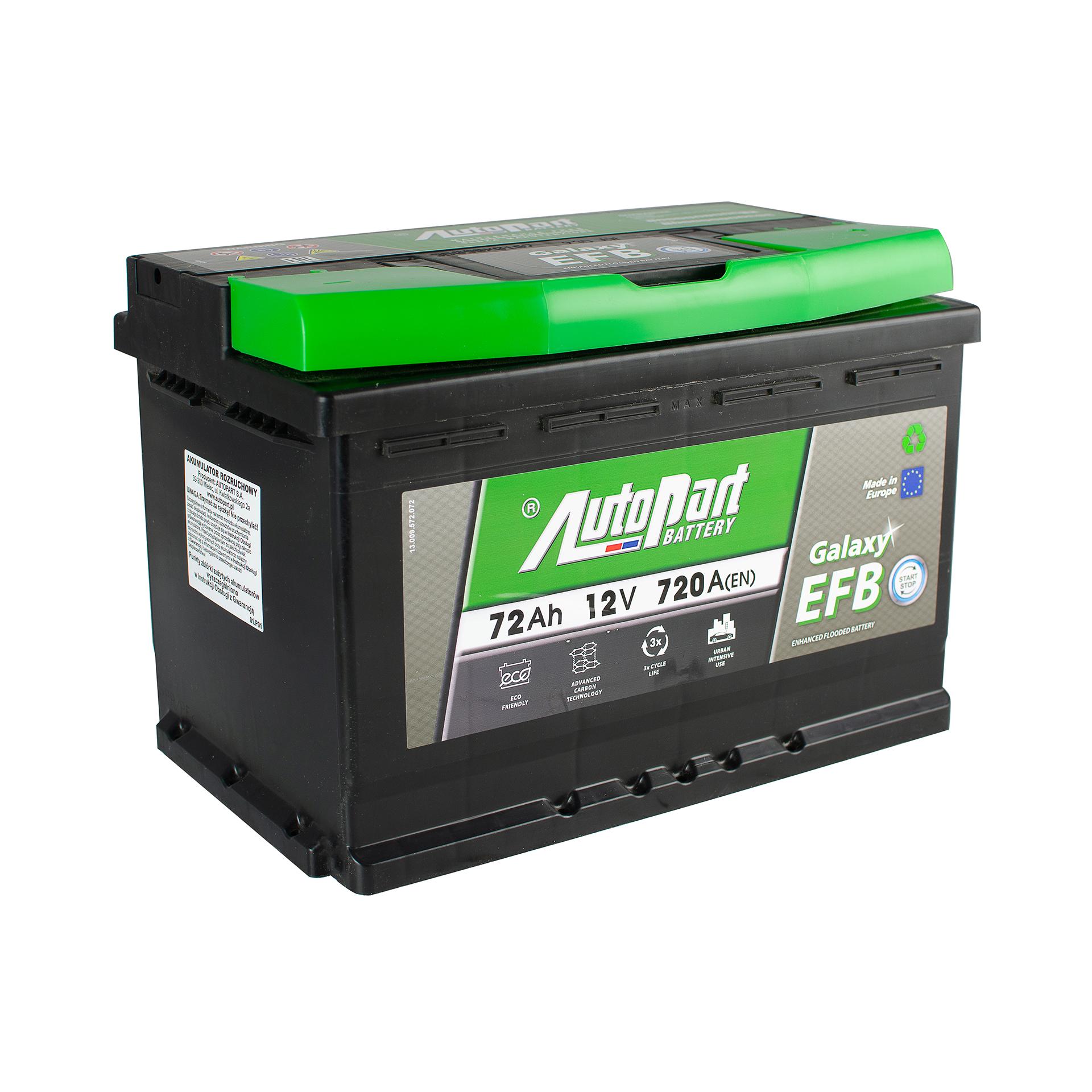 Аккумулятор Autopart Galaxy EFB Start-Stop Euro 72 Ah/12 V