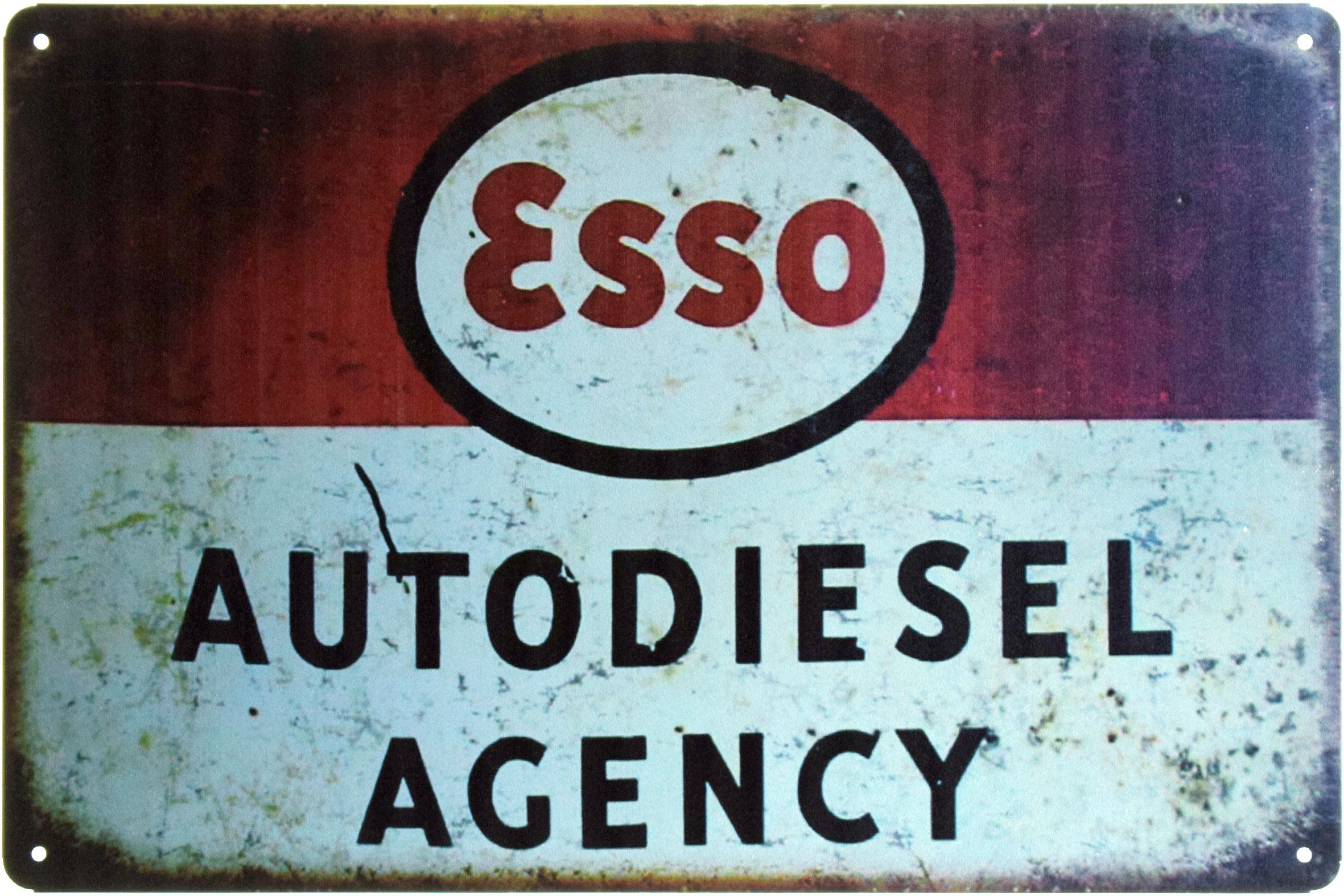 Табличка металева Esso Auto Diesel Agency 20x30 см Табличка металева Esso Auto Diesel Agency 20x30 см