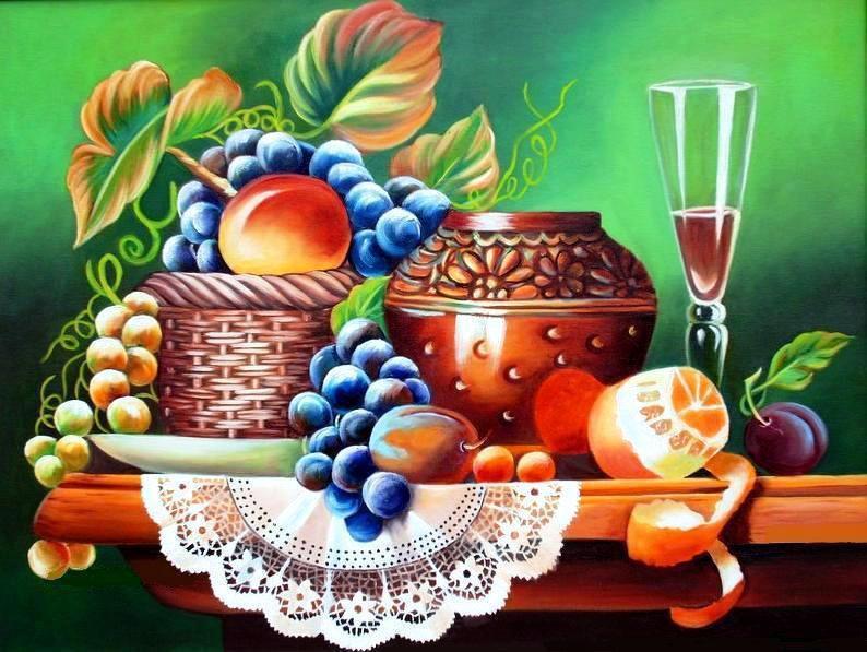Алмазная мозаика Фрукты на столе 50x40 см (DM.231)