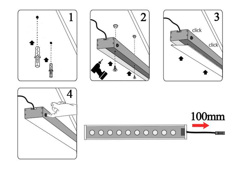 Светильник светодиодный накладной линейный LEDUA N23-1-500 220V 28,8W 1800 Lm 6000К (25232257) - фото 5 Светильник светодиодный накладной линейный LEDUA N23-1-500 220V 28,8W 1800 Lm 6000К (25232257) - фото 5