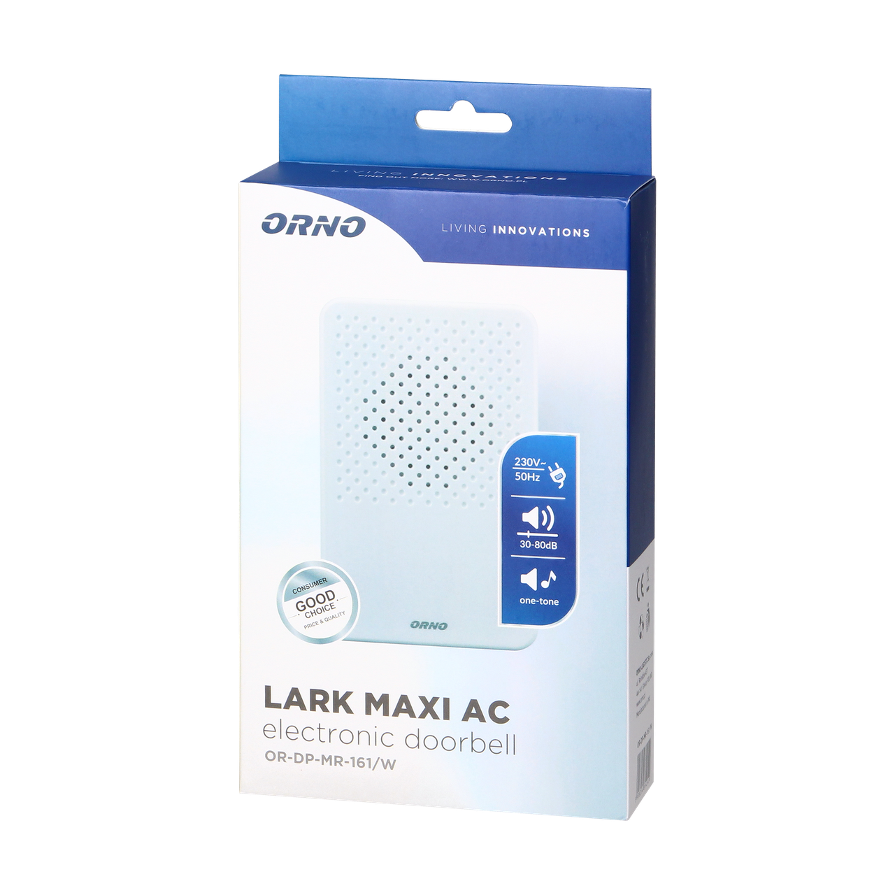 Звонок ORNO LARK MAXI AC OR-DP-MR-161/W 1 тоновый Белый - фото 2