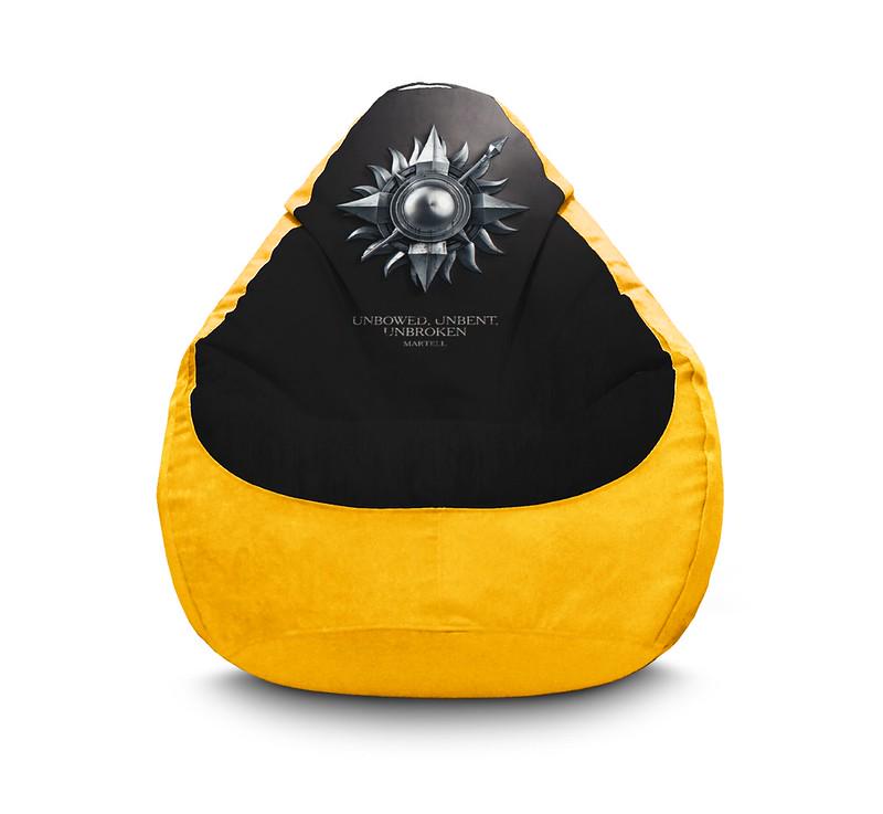 Кресло мешок iPuff Game of Thrones Unbowed unbent unbroken Флок XL 80x110 см Желтый