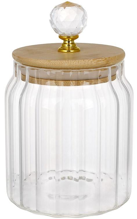 Банка стеклянная Diamond с деревянной крышкой 500 мл