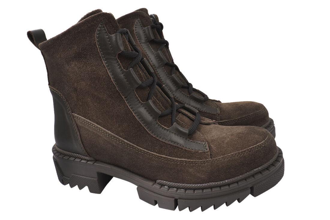 Ботинки женские Sattini из замши на платформе высокие р. 37 Зеленый (165-20DHC)