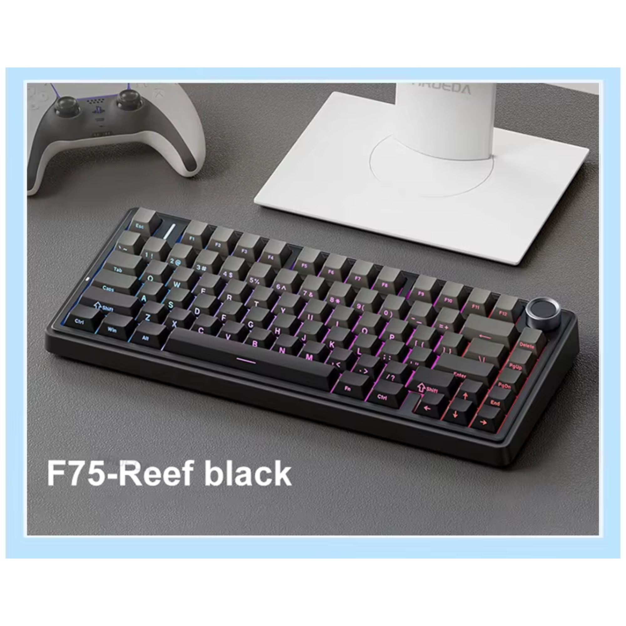 Клавиатура механическая AULA F75 с RGB подсветкой Reef Black (24993940) - фото 2 Клавиатура механическая AULA F75 с RGB подсветкой Reef Black (24993940) - фото 2
