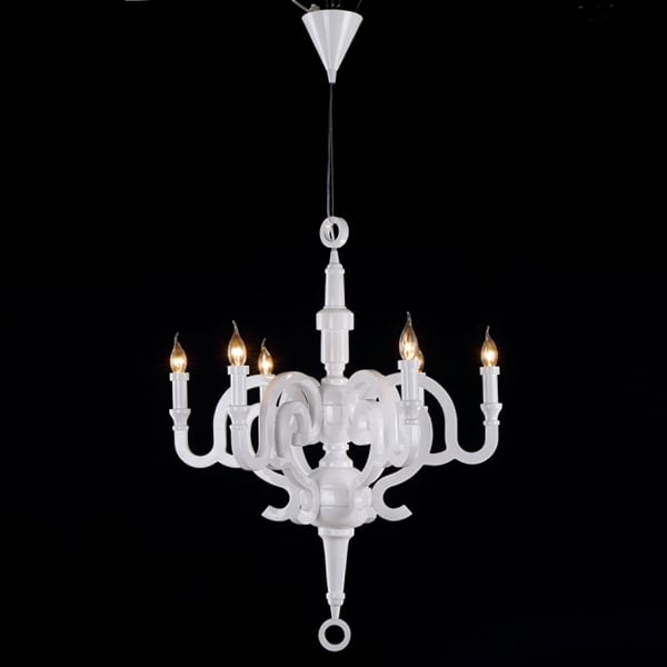 Люстра Flora винтажная на 6 свечей Белый (OK022/700)