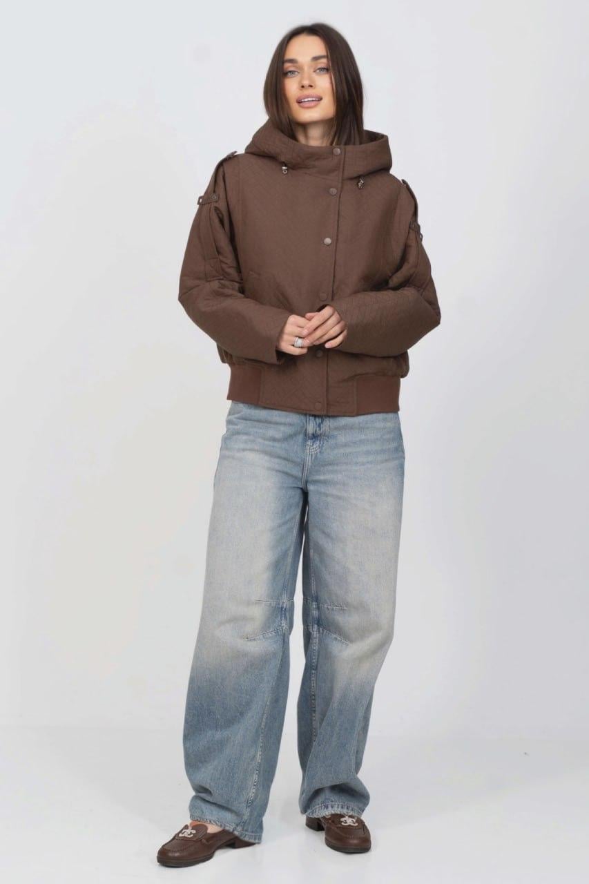 Куртка-бомбер женская oversize M Шоколадный (33242908)