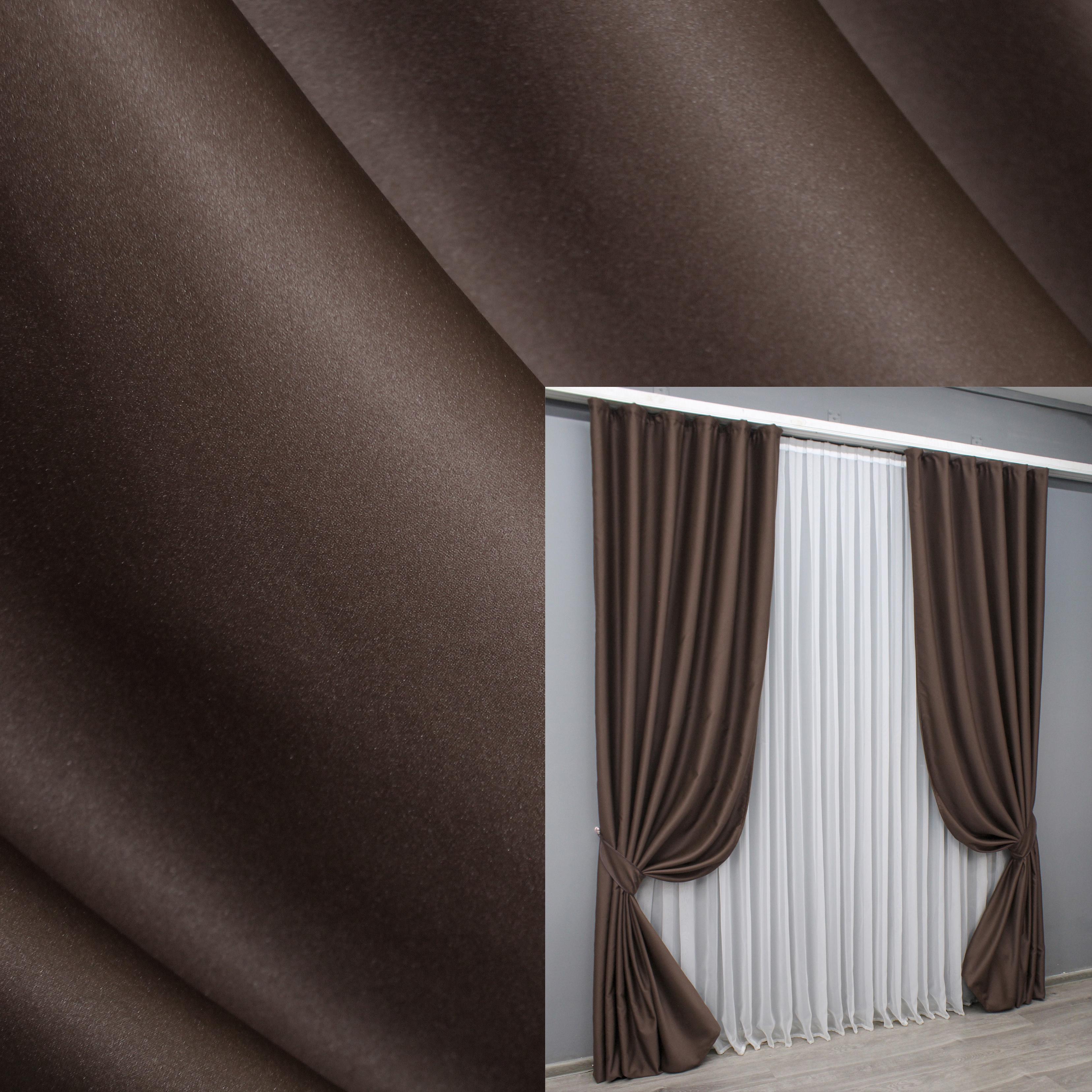 Комплект готовых штор VR-Textil Блекаут Bagema Rvs №1243ш 150х295 см 2 шт. Коричневый (33-0619) - фото 5 Комплект готовых штор VR-Textil Блекаут Bagema Rvs №1243ш 150х295 см 2 шт. Коричневый (33-0619) - фото 5