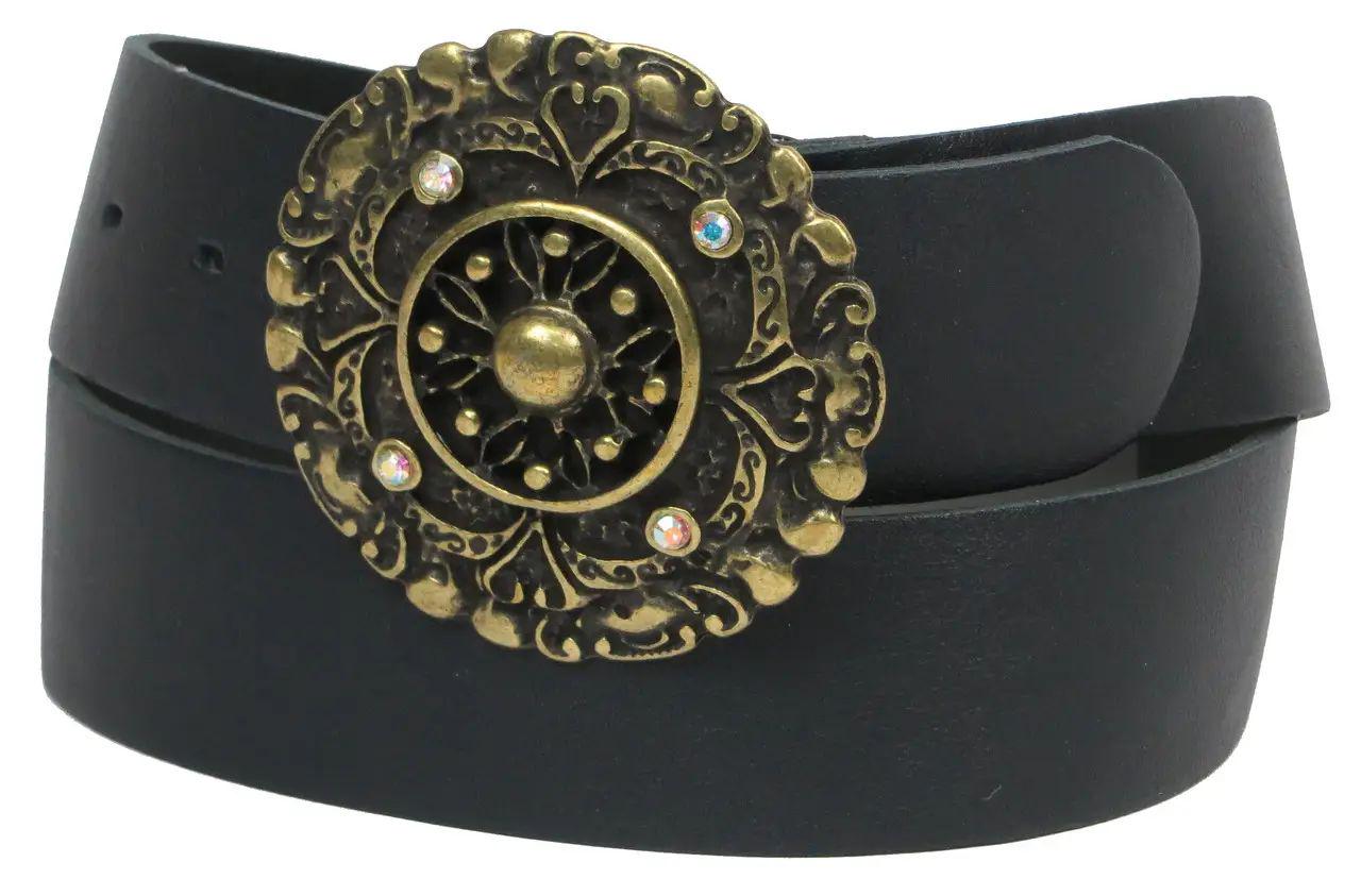 Ремінь жіночий Vanzetti шкіряний 105х4 см Чорний (100044)