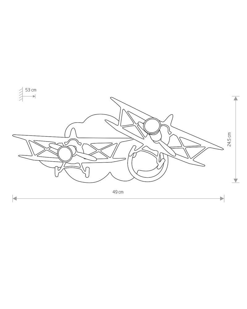 Бра дитяче Nowodvorski Plane 6903 GU10 2x35W IP20 Блакитний - фото 2