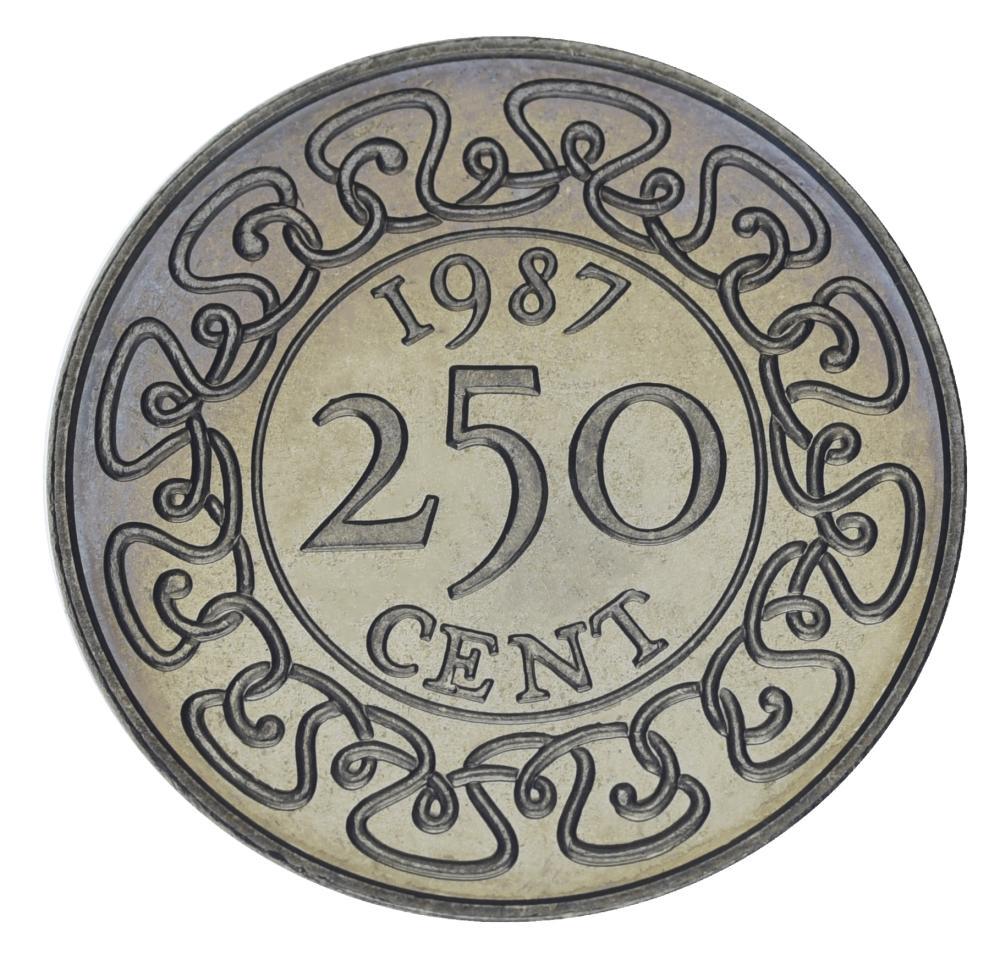 Коллекционная монета Суринам 250 центов 1987 UNC (М20030)