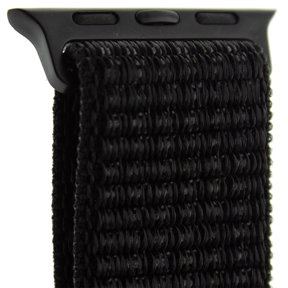 Ремінець нейлоновий Sport Loop Band для Apple Watch 42/44/45 мм Series SE/7/6/5/4/3/2/1 №7 Black - фото 3