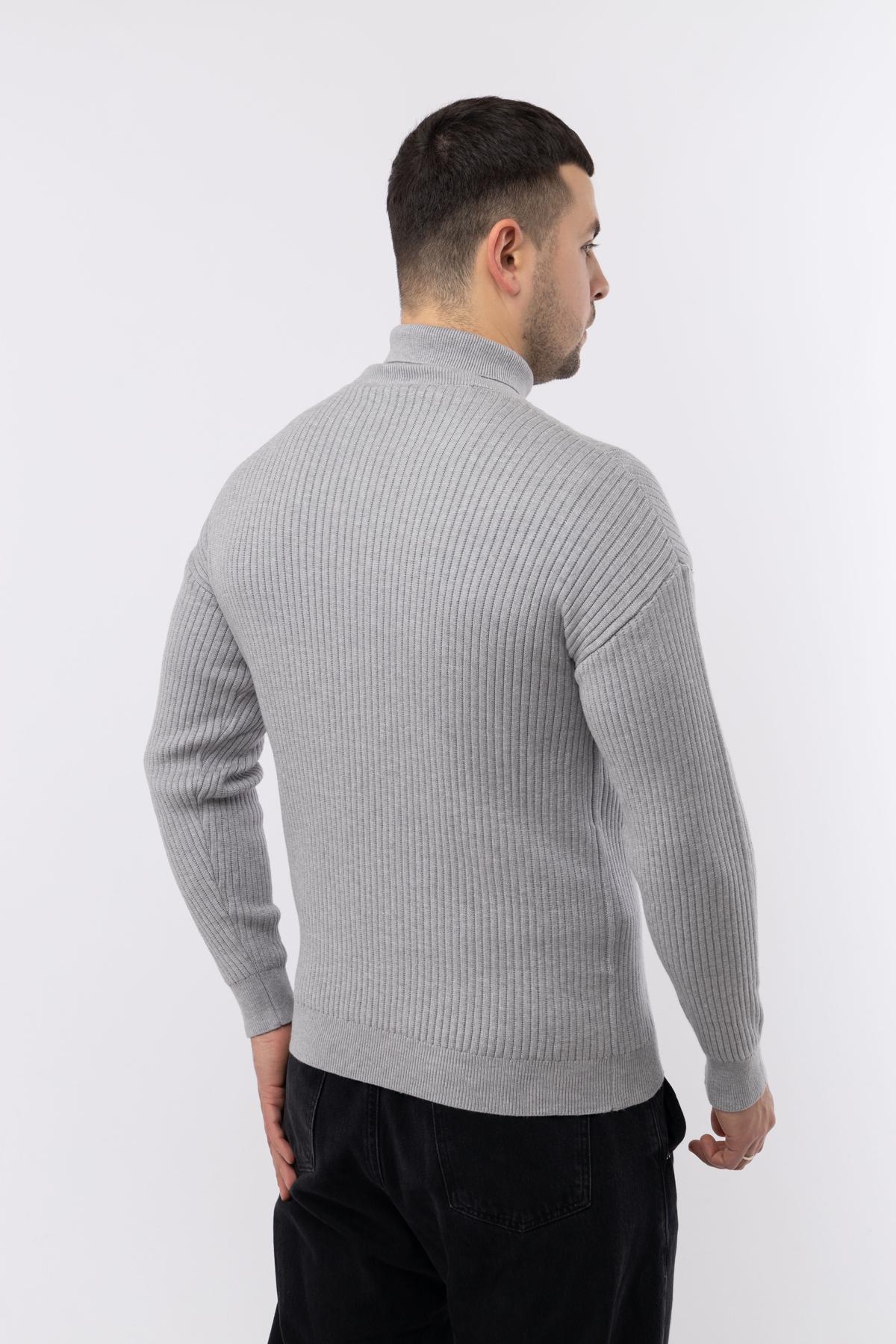 Гольф с длинным рукавом р. 50 Светло-серый (SKT000918946) - фото 3