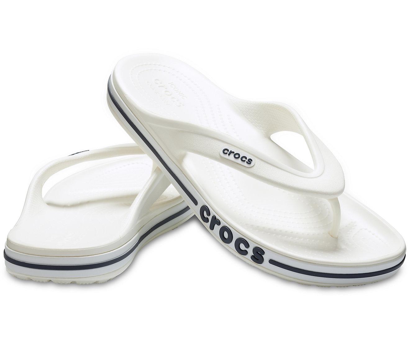 В'єтнамки Crocs Bayaband Flip M7W9 р. 39 25,5 см White/Navy (205393-W) - фото 3