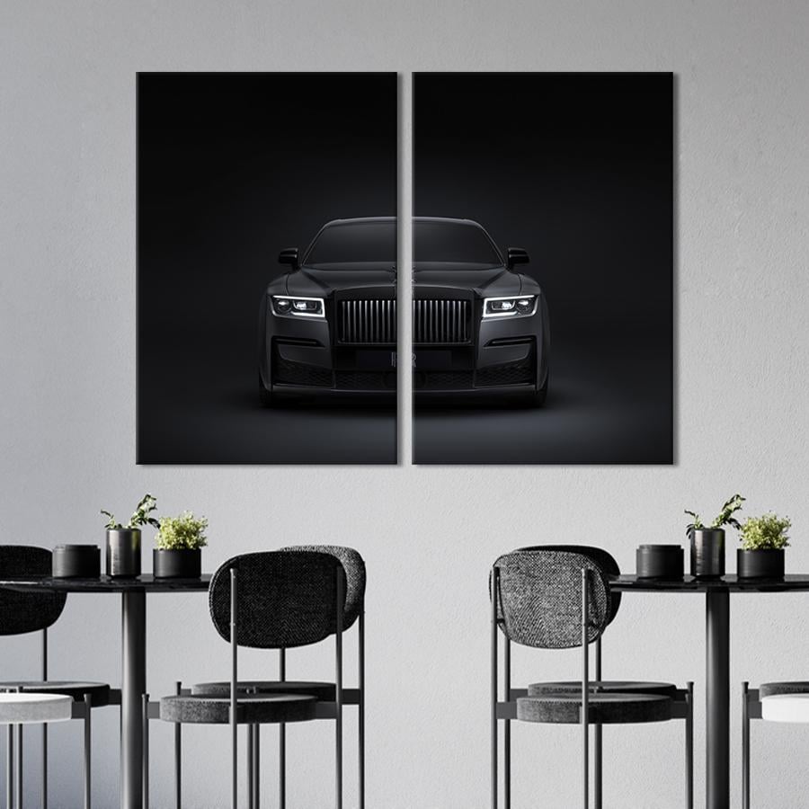 Картина на холсте Роскошный Rolls-Royce Black Badge Ghost 165x122 см (1276-2)