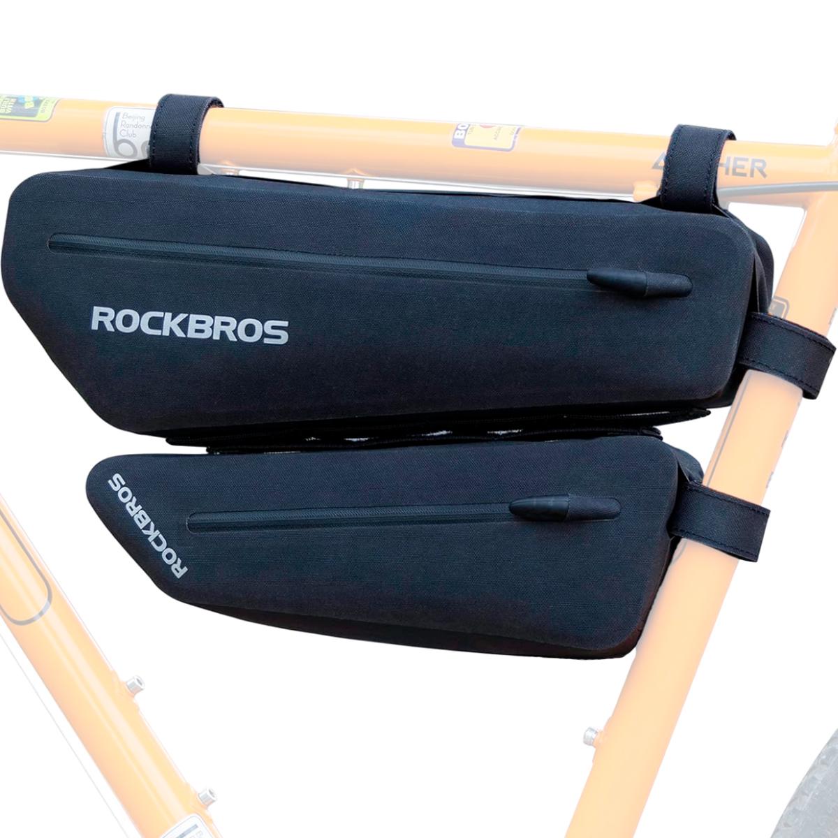 Комплект универсальных велосипедных сумок для велосипеда ROCKBROS AS-075 велкро Черный (RB-AS-075-4643)
