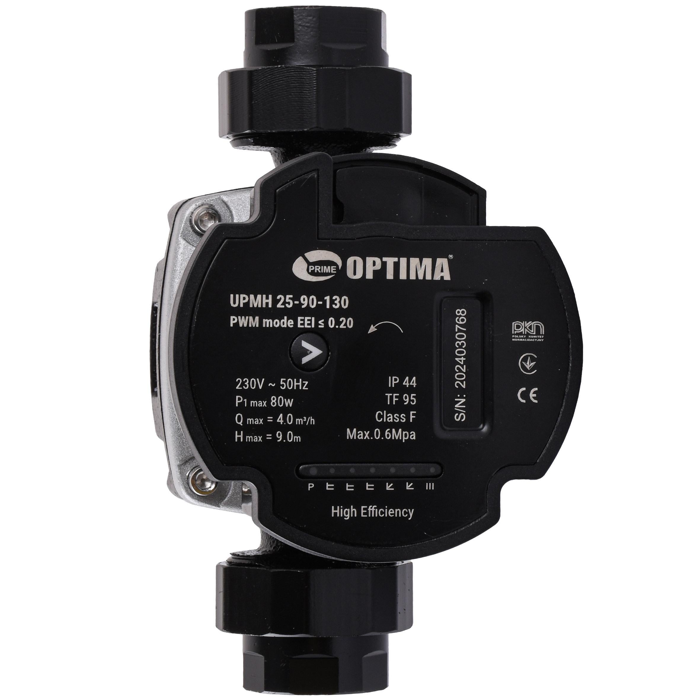 Насос циркуляционный энергосберегающий Optima PRIME UPMH 25-90AUTO 130 мм и гайки (67367)